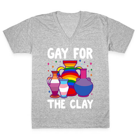 Gay For The Clay V-Neck Tee Shirt