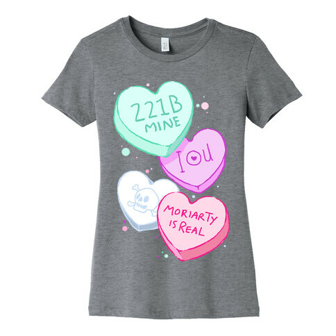 Sherlock Valentines Candy Hearts Womens T-Shirt