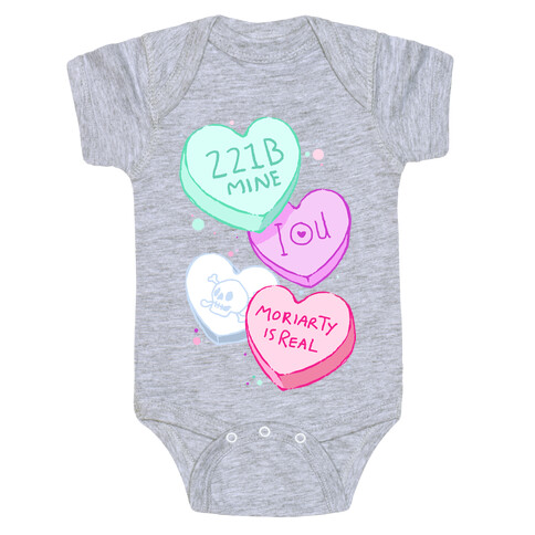 Sherlock Valentines Candy Hearts Baby One-Piece