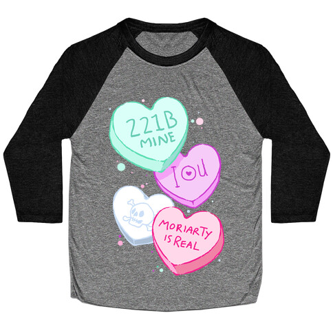 Sherlock Valentines Candy Hearts Baseball Tee