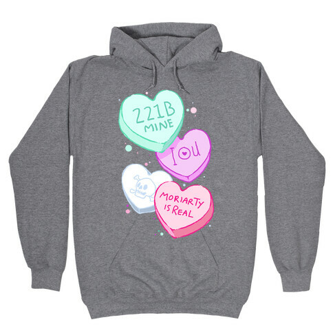 Sherlock Valentines Candy Hearts Hooded Sweatshirt