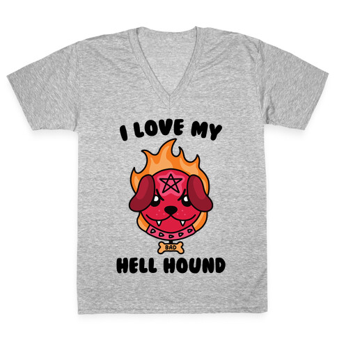 I Love My Hell Hound V-Neck Tee Shirt