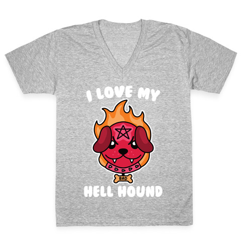 I Love My Hell Hound V-Neck Tee Shirt