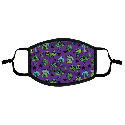 Alien Mushroom Pattern Flat Face Mask