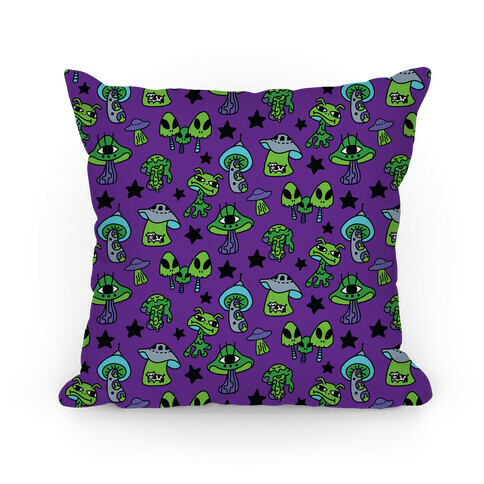 Alien Mushroom Pattern Pillow