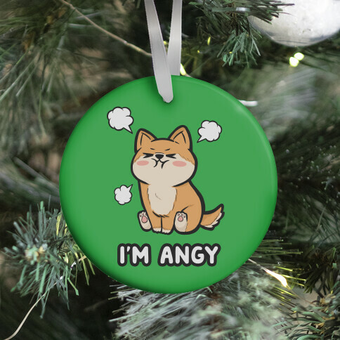 I'm Angy Shiba Inu (green) Ornament