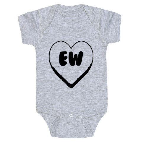 Valentine's Day Heart Ew Baby One-Piece