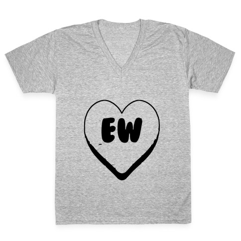 Valentine's Day Heart Ew V-Neck Tee Shirt