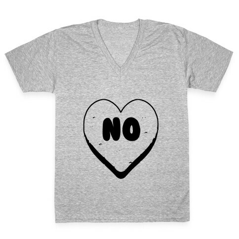 Valentine's Day Heart No V-Neck Tee Shirt