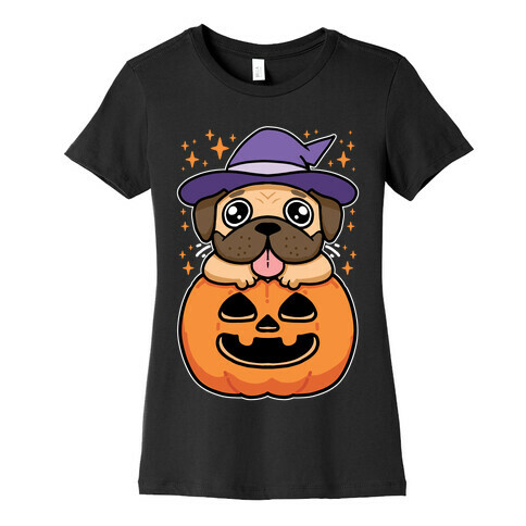 Halloween Pug Womens T-Shirt