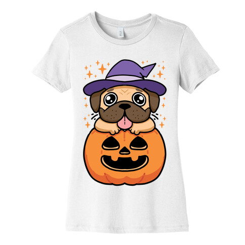 Halloween Pug Womens T-Shirt