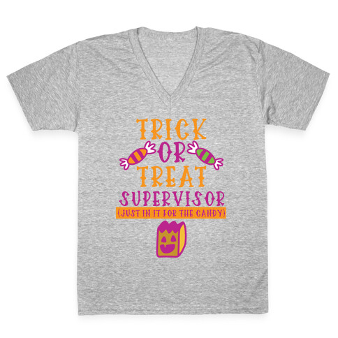 Trick Or Treat Supervisor V-Neck Tee Shirt