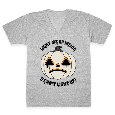 Light Me Up Inside Pumpkin V-Neck Tee Shirt