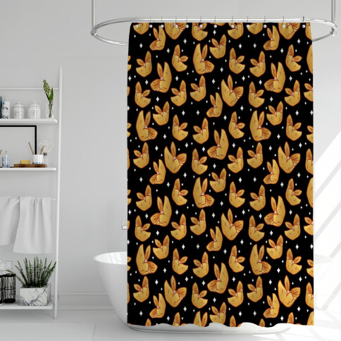  Crab Rangoons Pattern Black Shower Curtain