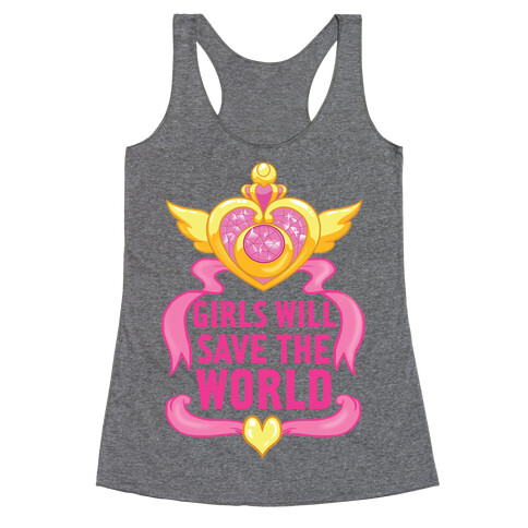 Girls Will Save The World Racerback Tank Top