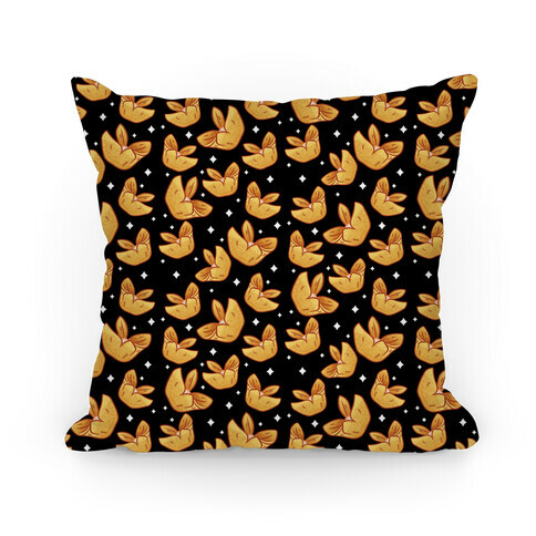  Crab Rangoons Pattern Black Pillow