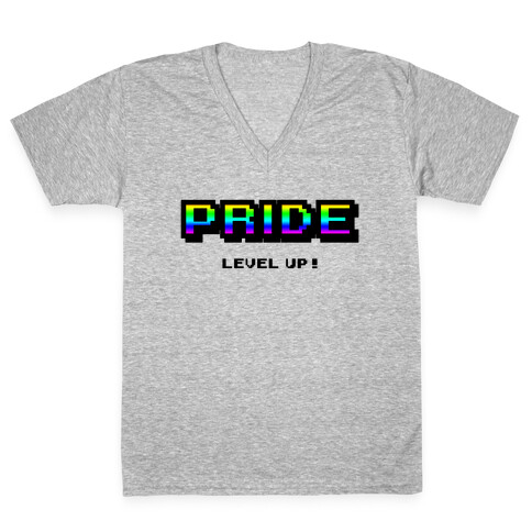 Pride Level Up! V-Neck Tee Shirt