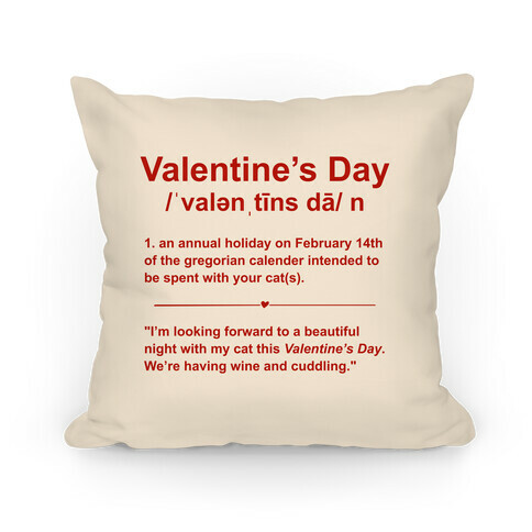 Valentine's Day Definition (Cats) Pillow