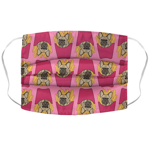 French Fry French Bulldog Pattern Accordion Face Mask