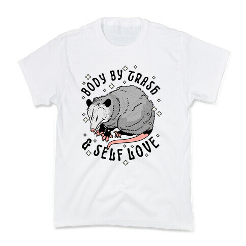 Body By Trash And Self Love Possum Kids T-Shirt