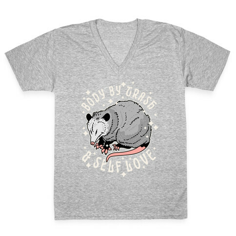 Body By Trash And Self Love Possum V-Neck Tee Shirt