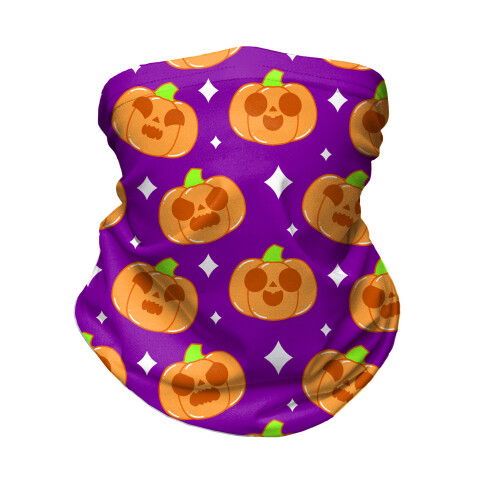 Kawaii Pumpkins Pattern Orange Neck Gaiter