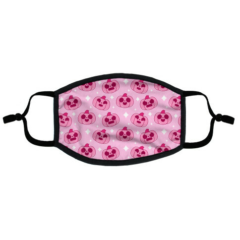 Kawaii Pumpkins Pattern Pink Flat Face Mask