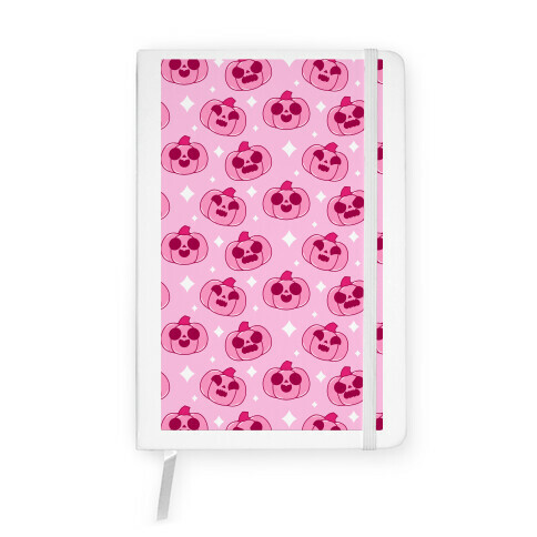 Kawaii Pumpkins Pattern Pink Notebook