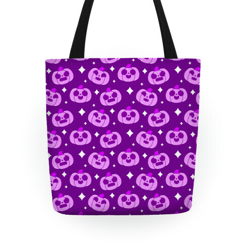 Kawaii Pumpkins Pattern Purple Tote