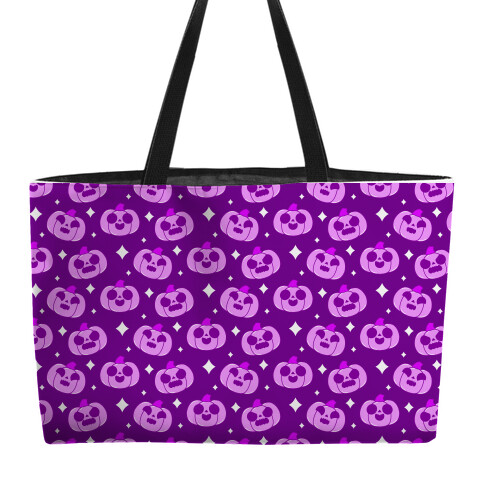 Kawaii Pumpkins Pattern Purple Weekender Tote