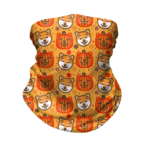 Shiba Inu Pumpkins Neck Gaiter