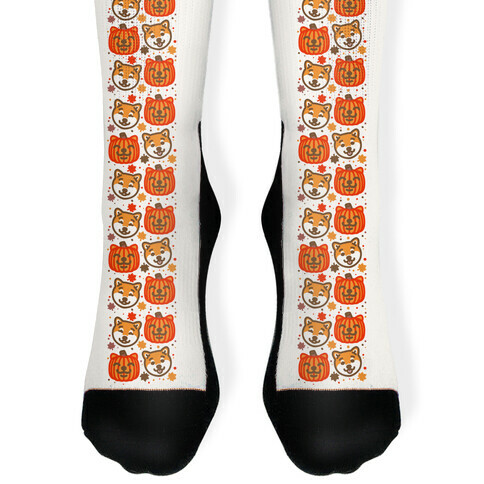 Shiba Inu Pumpkins Sock