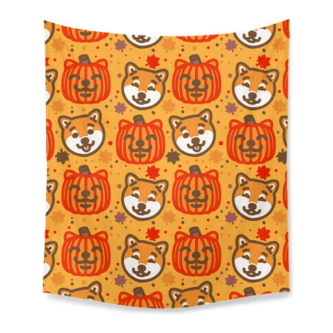 Shiba Inu Pumpkins Tapestry