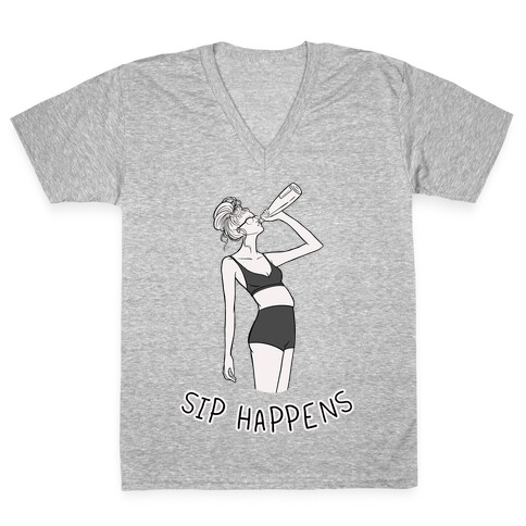 Sip Happens V-Neck Tee Shirt