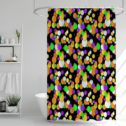 Halloween Confetti Pattern Shower Curtain