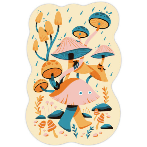 Mushroom Forest Spirits Die Cut Sticker