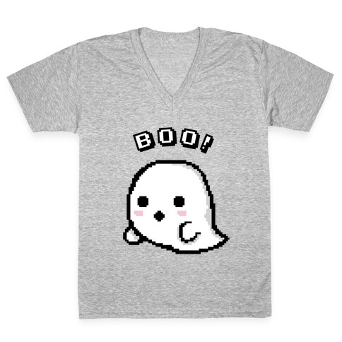 Pixel Ghost V-Neck Tee Shirt