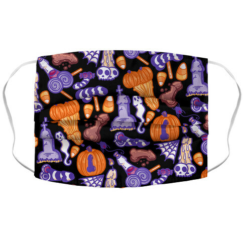 Halloweenies Pattern Accordion Face Mask