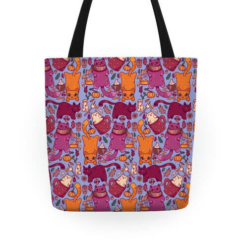 Fall Cats Pattern Tote