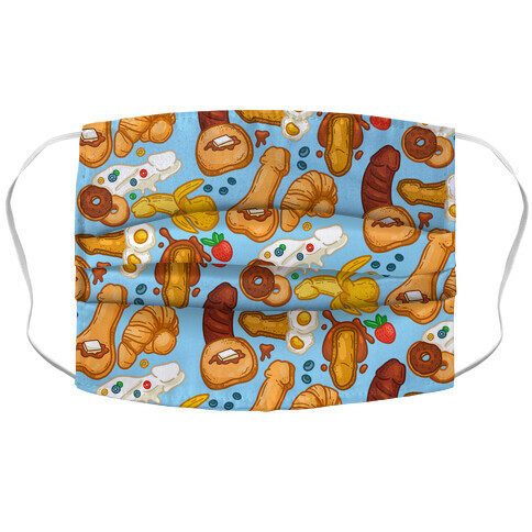 Phallic Breakfast Pattern Accordion Face Mask