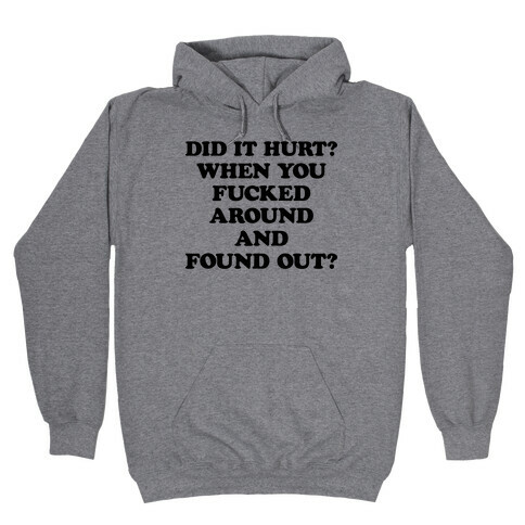 Did It Hurt? When You F***ed Around And Found Out? Hooded Sweatshirt
