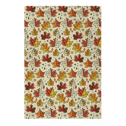 Mid Century Modern Fall Leaves Garden Flag