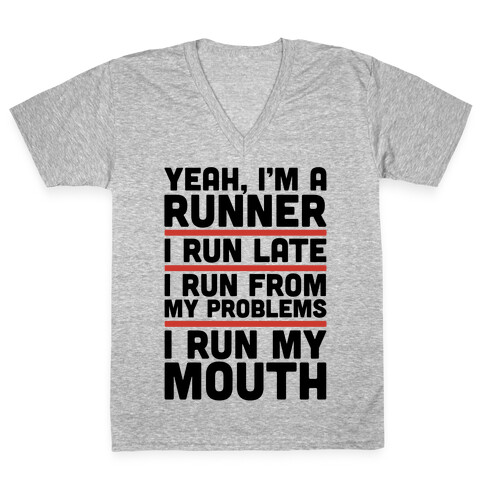 Yeah I'm A Runner V-Neck Tee Shirt