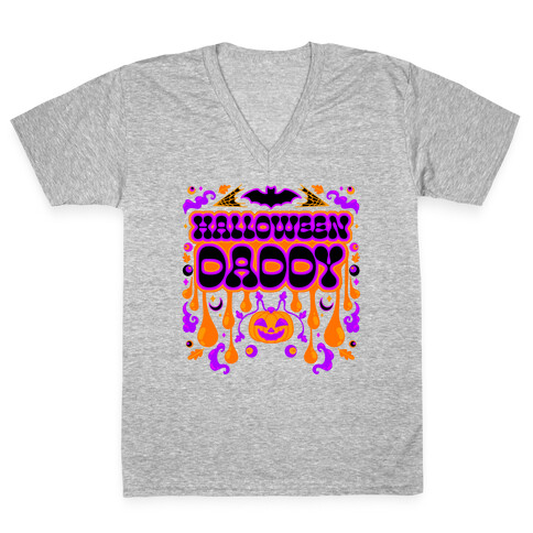 Retro Halloween Daddy V-Neck Tee Shirt