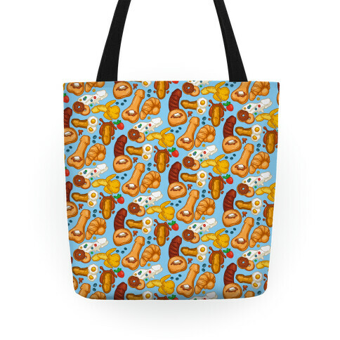 Phallic Breakfast Pattern Tote