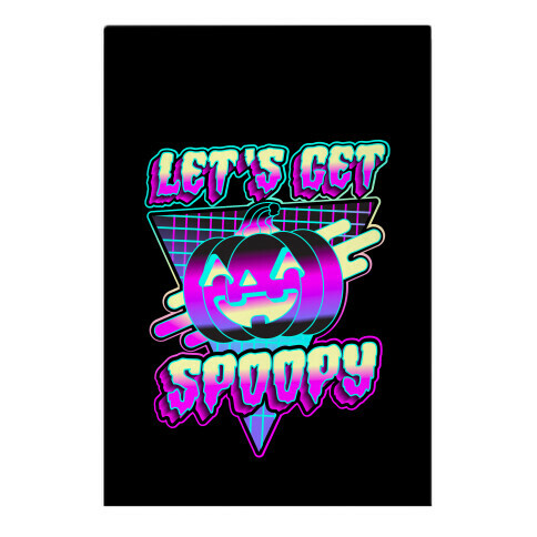 Retrowave Let's Get Spoopy Garden Flag