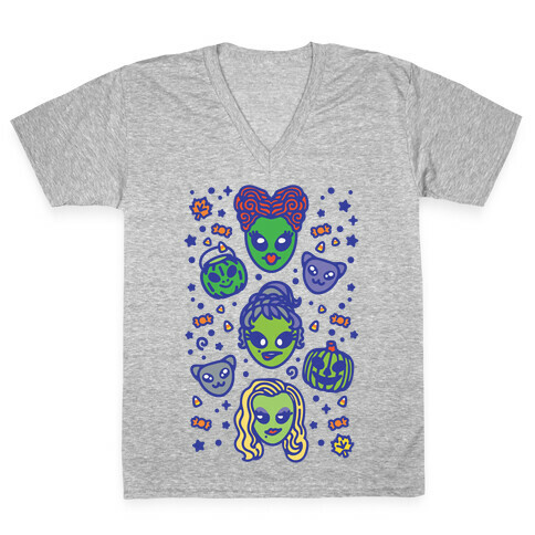 Witch Alien Sisters Parody V-Neck Tee Shirt