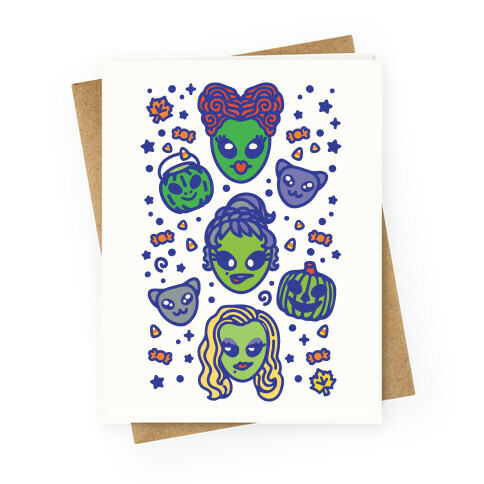 Witch Alien Sisters Parody Greeting Card