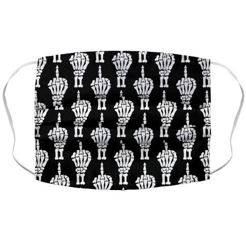 Skeleton Middle Finger Pattern Accordion Face Mask