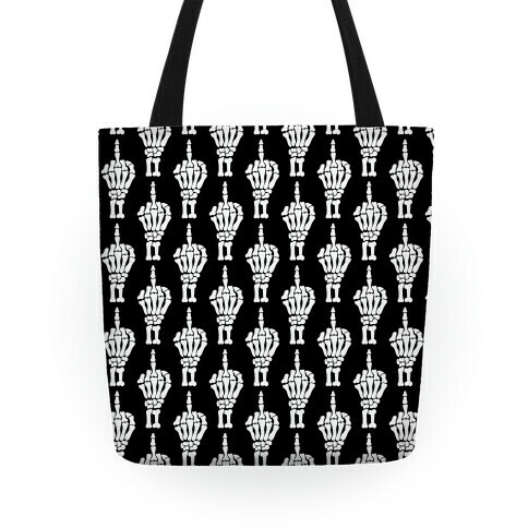 Skeleton Middle Finger Pattern Tote